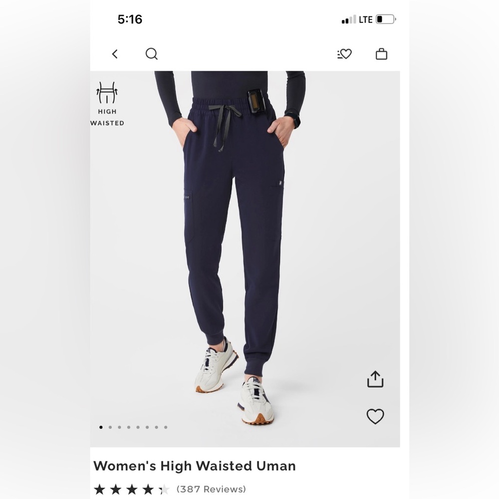 Figs high wasted umam scrubs navy blue xxs/p.